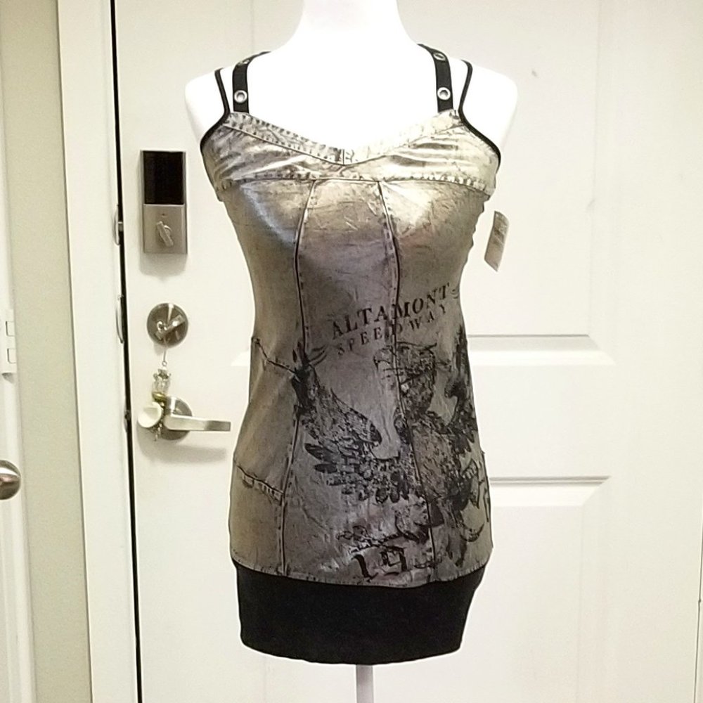 SALVAGE metallic and black Tunic/Tank top